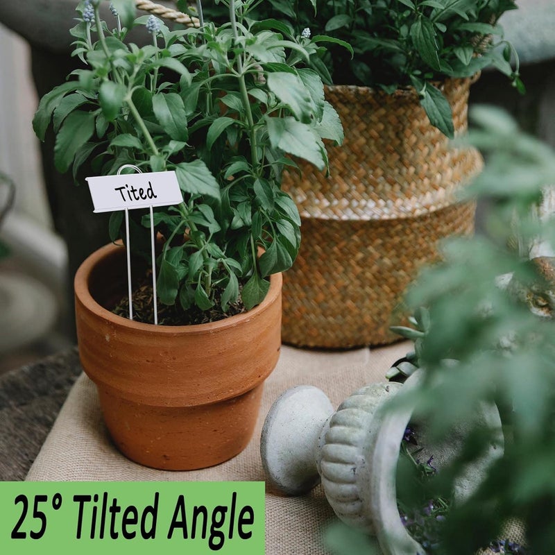 GHAMYEE 30pcs Plant Labels for Outdoor Garden Waterproof Plant Markers for Outdoor Plants, 11inch Metal Plant Tags and Labels Garden Markers for Seedlings Herbs Vegetable Greenhouse Gifts (White) - Image 4